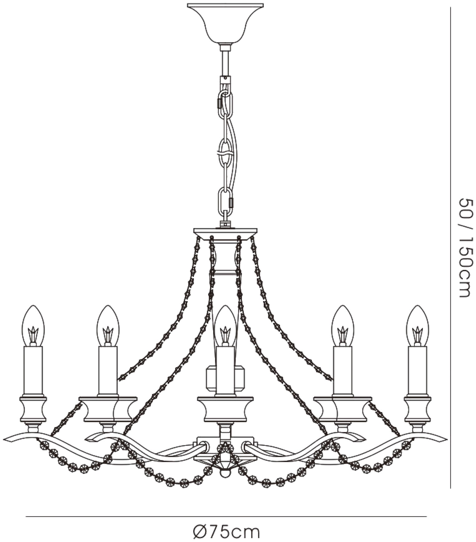 Nydia Polished Chrome Crystal Ceiling Lights Diyas Multi Arm Crystal Fittings